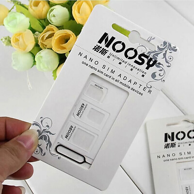 #ad Noosy SIM Card Adapter Nano Micro Standard Converter Kit with SIM Tray Ejector $0.99