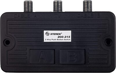 #ad Steren 2 Way Coaxial A B Switch 200 315 F type connectors use w RG6 Cables $16.95