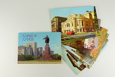 #ad Vintage complete set of 10 color postcards with views of Kharkiv Ukraine 1981. $25.00