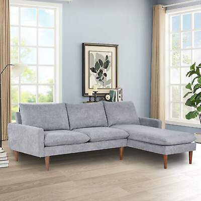 #ad 86#x27;#x27;Cashmere L Shape Convertible Sectional Sofa 3 Seat Couch for Living Room $488.00