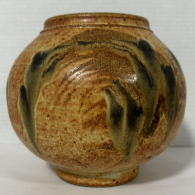 #ad Hand Thrown Pottery Pot Vase Planter Vessel artist signed Glazed $30.00