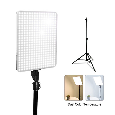 Studio LED Dimmable Dual Color Temperature Photo Video Light Panel Stand Kit $70.11