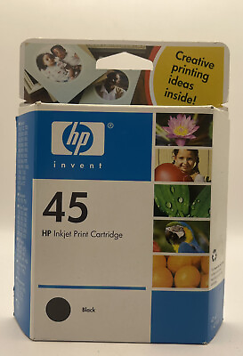 #ad HP 45 Black Ink Cartridge 51645A Genuine Brand New Sealed NOS $14.99