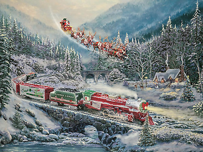 #ad Ceaco Thomas Kinkade Christmas Light Express 500 Piece Jigsaw Puzzle $39.35