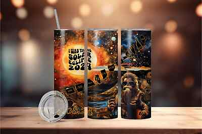 #ad Bigfoot 2024 Total Solar Eclipse With States Stainless Steel Tumbler $20.99