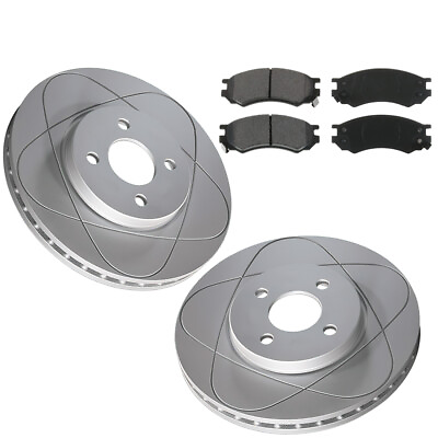 #ad Premium Front Slotted Disc Brake Rotors amp; Pads For Saturn SC1 SL2 SW1 250MM $69.00