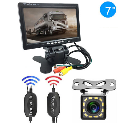 #ad Wireless Backup Rear View 7#x27;#x27; Camera System Car HD Monitor Night Vision RV Truck $42.81