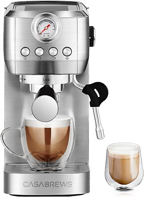 #ad Espresso Machine 20 Bar Stainless Steel Espresso Maker With Steam Milk Frother $69.00