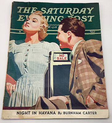 #ad the saturday evening post Night In Havana By Burnham Carter May 6 1939 Car Ads $63.00