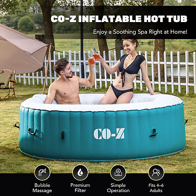 #ad CO Z Portable Inflatable Hot Tub Spa w Cover plus 130 Air Jet 5 7 Person Outdoor $399.99