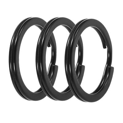 #ad Strong Steel Split Key RingS Black Metal Loop Holder Flat Key SALE $1.00