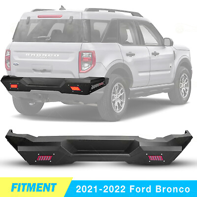 #ad For 2021 2022 Ford Bronco Rear Bumper Light Steel Black Powder Coated Heavy Duty $279.99