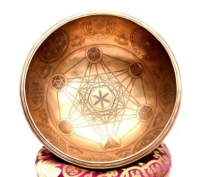 #ad 10quot; Flower of Life Bowl Tibetan Singing Bowl Sacred Geometric Design Yoga Bowl $309.00