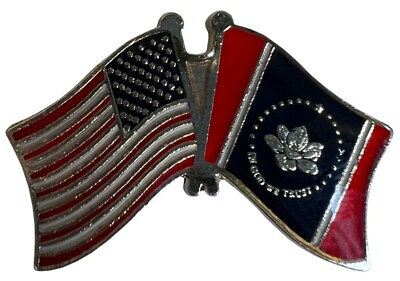 #ad USA American Flag amp; Mississippi New Flag Motorcycle Hat Cap Lapel Pin $6.88
