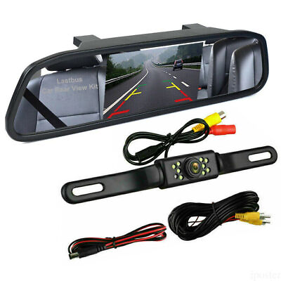 #ad 4.3quot; Backup Camera Mirror Car Rear View Reverse Night Vision Parking System Kits $28.59