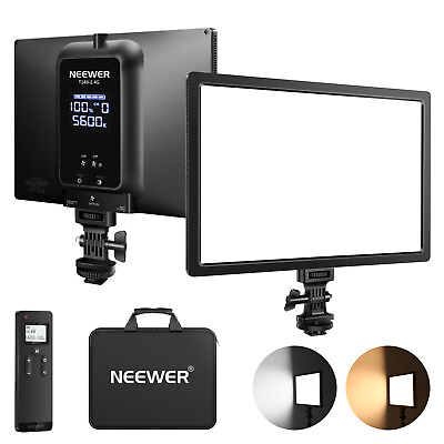 Neewer 12.9#x27;#x27; Dimmable Bi Color Advanced 2.4G LED Video Light Panel Lighting Kit $66.49