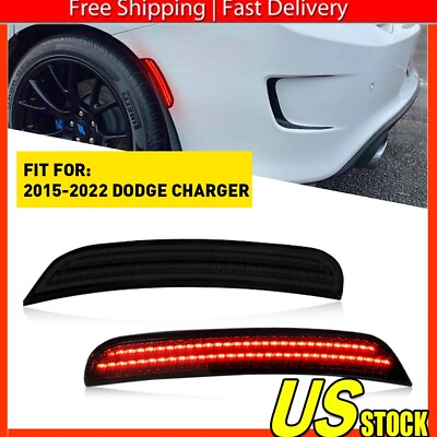 #ad For 2015 2022 Red Lens Charger LED Rear Dodge Side Bumper Marker Light Lamp Pair $18.99