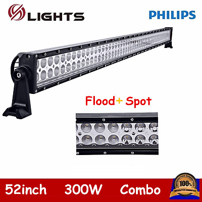 52quot; inch 300W LED light Bar Combo Lamp Offroad for Jeep Ford 4x4WD Philips Slim $58.99