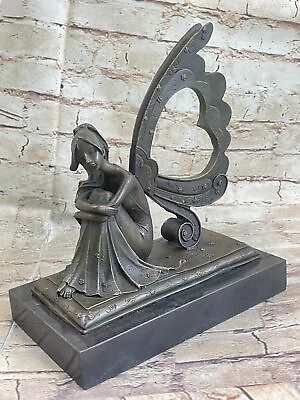 #ad Angel Child Baby Memorial Picture Holder Frame Bronze Statue Sculpture 19quot; x 8quot; $299.00