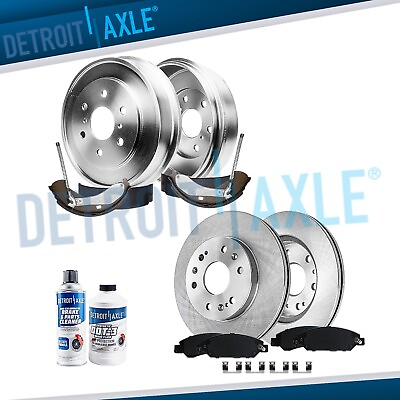 #ad Front Disc Rotors Pads Rear Drums Shoes Kit for 2005 2008 Silverado Sierra 1500 $249.97