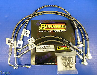 #ad Russell 672450 SS Brake Hose Kit 2000 06 Yukon Suburban Tahoe Denali 1500 $147.98
