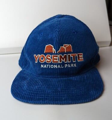 #ad VTG Yosemite Corduroy Snapback Hat Blue National Park Foundation $31.20
