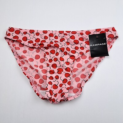 #ad Rampage Bikini Panties Small Pink Red Cherries $18.99