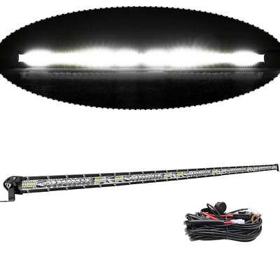 52Inch Slim LED Light Bar Flood Spot Combo fit for 4WD SUV wire harness 50quot; $89.99