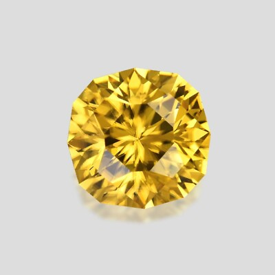 #ad 3.85cts EXQUISITE CUSTOM CUSHION CUT NATURAL CAMBODIAN GOLDEN YELLOW ZIRCON $329.00