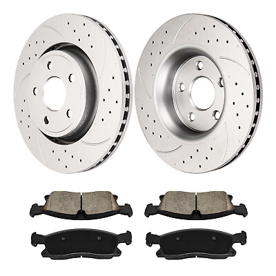 #ad Front Drilled Rotor Brake Pad For 2011 2016 Durango Grand Cherokee 350mm US $172.99