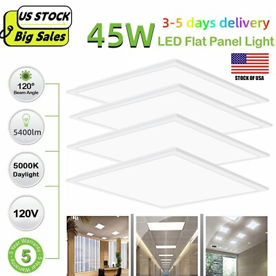 #ad 4X LED Ceiling Down Light Ultra Thin Flush Mount Kitchen Lamp Home Fixture 5000K $117.88