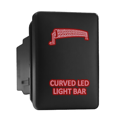 #ad CURVED LED LIGHT BAR Red Backlit Push In Switch 1.28quot;x 0.87quot; Fit: Toyota $10.95