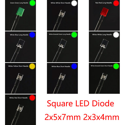 #ad Square 2x5x7mm 2x3x4mm Diffused LED Diode Super Bright Light Emitting White Red $31.09
