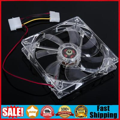 #ad LED Light CPU Cooling Fan Computer PC Clear Case Quad 12CM Heatsink Red $7.40