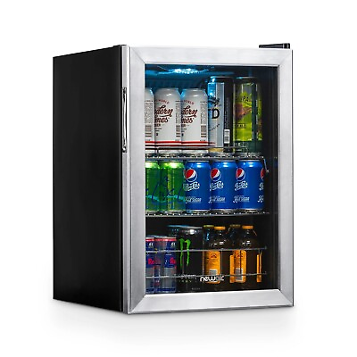 #ad Newair 90 Can Freestanding Beverage Fridge in Stainless Steel AB 850 $289.99