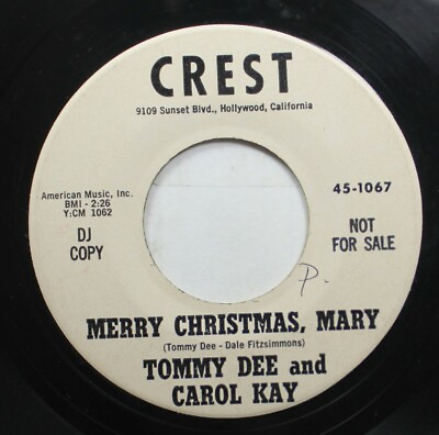 #ad Hear Christmas Promo 45 Tommy Dee amp; Carol Kay Merry Christmas Mary Angel Of $15.00