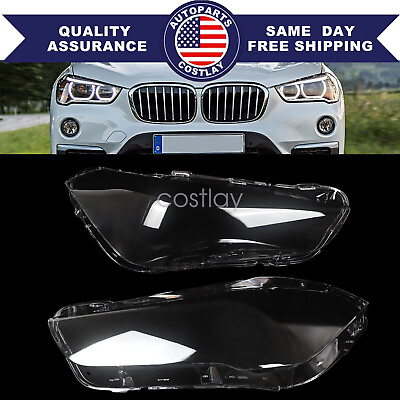 #ad Replacement For BMW X1 F48 F49 2016 2019 Pair Headlight Headlamp Lens Cover USA $75.59