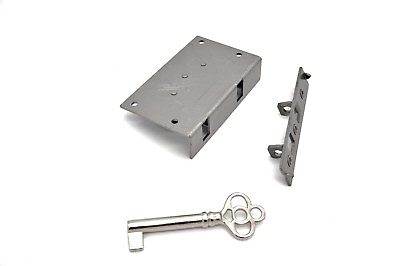 #ad Antique Chest Lock Half Mortise Box Lock Trunk Lock Grab Lock Cabinet Lock $8.75