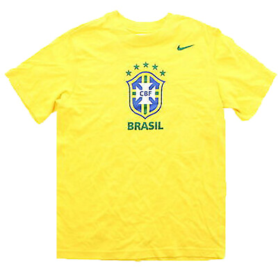 #ad Nike Boys Brasil CBF Soccer T Shirt Short Sleeve Tee Shirt 614389 $14.39