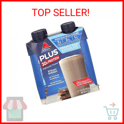 #ad Atkins PLUS Protein amp; Fiber High Protein Shake Creamy Milk Chocolate 4 11 o $10.80
