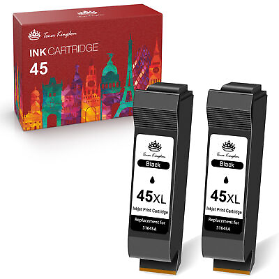 #ad 2pk #45 Black Inks For HP Color Copier 210 260 270 280 290 Designjet 700 750c $34.98