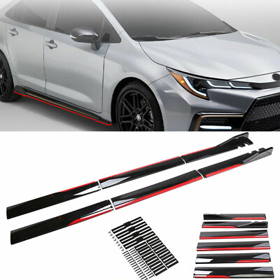 #ad For TRD Style Red Gloss Side Skirt Extension Lip For Camry LE XLE SE XSE 2018 22 $53.95