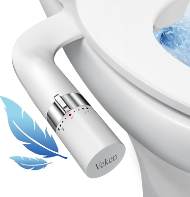 #ad Ultra Slim Water Non Electric Dual Nozzle Bidet Attachment for Toilet Seat $27.99