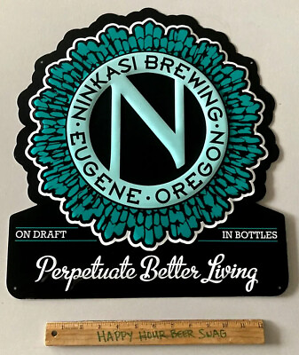 #ad New Ninkasi Brewery Craft Beer Company metal Tin Tacker beer sign Mancave Lot $20.00