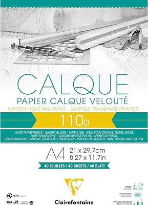 #ad Clairefontaine A4 Tracing Paper 3 Packs Of 40 Sheets GBP 15.00
