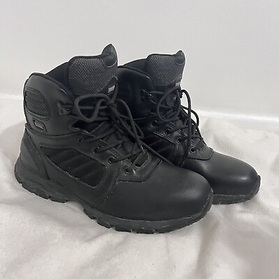 #ad Magnum Black Work Boots Size 12 Men Waterproof Tactical Lace Up Hiking 5209 $20.15