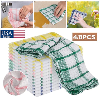 #ad 4 8Pcs Kitchen Dish Cloths Cotton Super Cleaning Absorbency Towel Washing Rags $11.09
