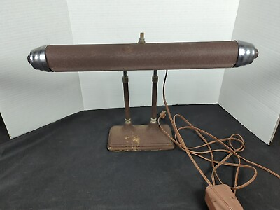 #ad Vintage Swivel Head Banker Piano Desk Lamp Art Deco Base Radionics Trans Co $30.00