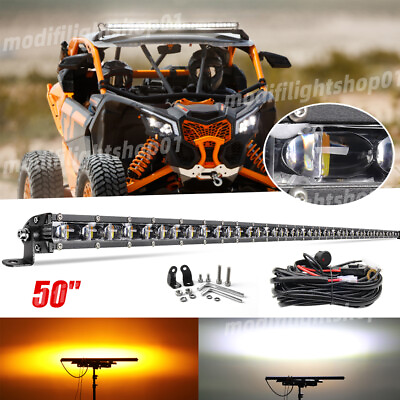 #ad Fit Can am Maverick X3 DS RS Roof Windshield 50#x27;#x27; LED Light Bar Strobe Wire Kit $108.76