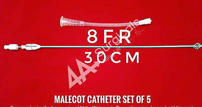 #ad 4A Malecot Size 8FR 30CM Urology Set of 5 Sterilised $139.12